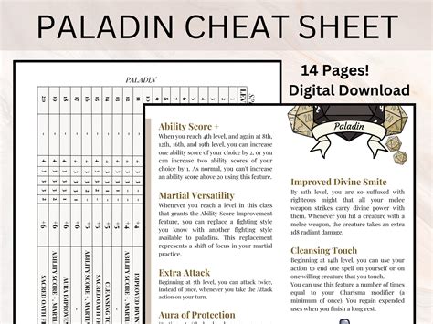 paladin balance chart pdf.